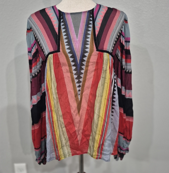 Bl^Nk London Womens Tunic Colorful Striped Size Small 100% Viscose - Picture 2 of 7